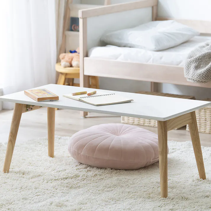 アイリスオーヤマ 折り畳みセンターテーブル FCT-800 ナチュラル/ホワイト リビング ワーク オフィス テーブル 4967576649735【別送品】