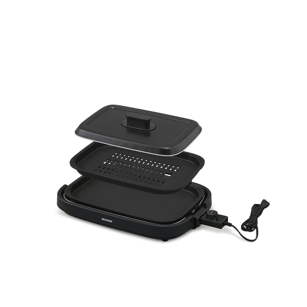 アイリスオーヤマ 網焼き風ホットプレート 2枚プレート IHA-A20-B ブラック 調理家電 ホットプレート 4967576649803 ホットプレート・グリル鍋 アイリスオーヤマ 網焼き風ホットプレート 2枚プレート IHA-A20-B ブラック 調理家電 ホットプレート 4967576649803 ホットプレート・グリル鍋