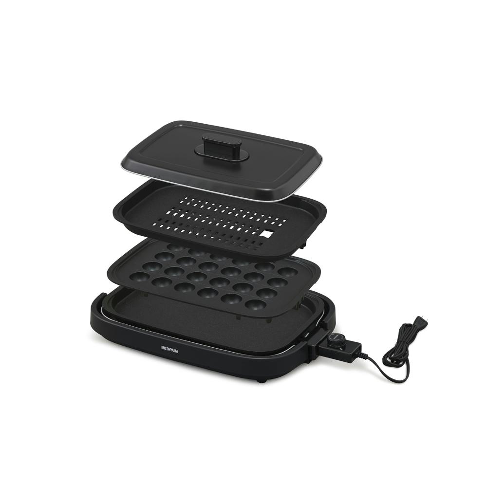 アイリスオーヤマ 網焼き風ホットプレート 3枚プレート IHA-A30-B ブラック 調理家電 ホットプレート 4967576649810 ホットプレート・グリル鍋 アイリスオーヤマ 網焼き風ホットプレート 3枚プレート IHA-A30-B ブラック 調理家電 ホットプレート 4967576649810 ホットプレート・グリル鍋