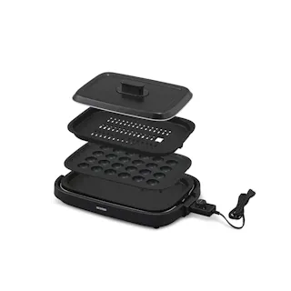 アイリスオーヤマ 網焼き風ホットプレート 3枚プレート IHA-A30-B ブラック 調理家電 ホットプレート 4967576649810【別送品】