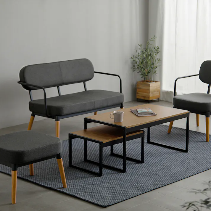 アイリスオーヤマ スチールフレームセンターテーブル SFCT-900N ナチュラル リビング ワーク オフィス テーブル 4967576650489【別送品】