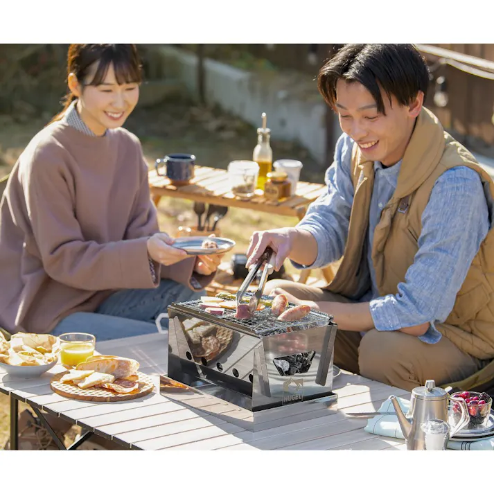 アイリスオーヤマ コンパクトBBQコンロ CBBQ-300 シルバー キャンプ バーベキュー レジャー用品 4967576653589【別送品】