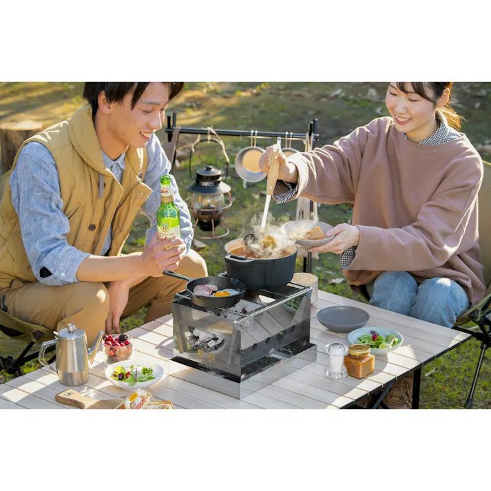 アイリスオーヤマ コンパクトBBQコンロ CBBQ-300 シルバー キャンプ バーベキュー レジャー用品 4967576653589【別送品】