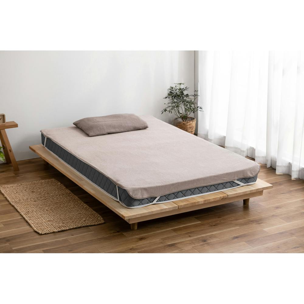 アイリスオーヤマ 透湿防水シーツ FLS-TCST-S ベージュ 防水 汗