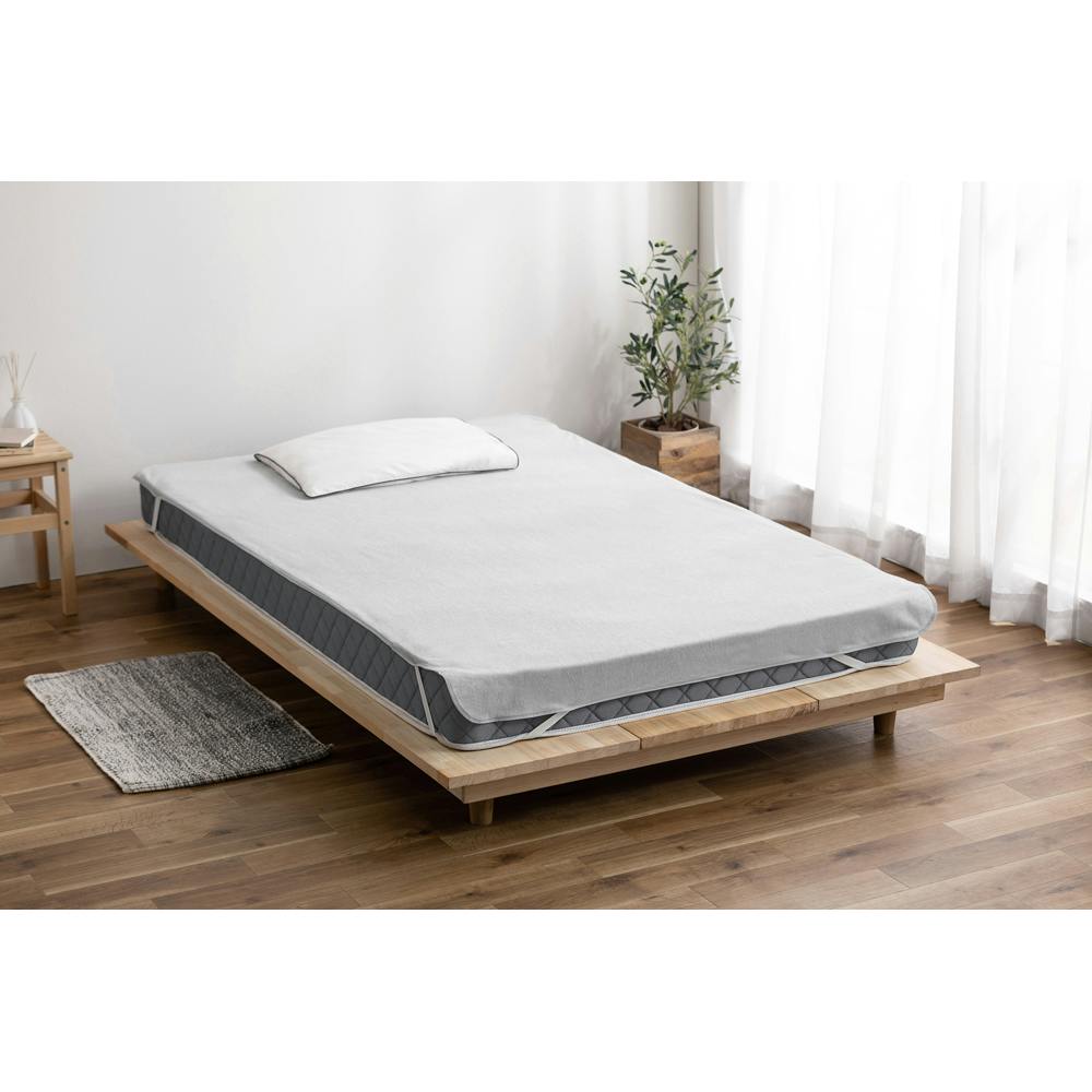 アイリスオーヤマ 透湿防水シーツ FLS-TCST-SD ライトグレー 防水 汗 シーツ 4967576653633【別送品】