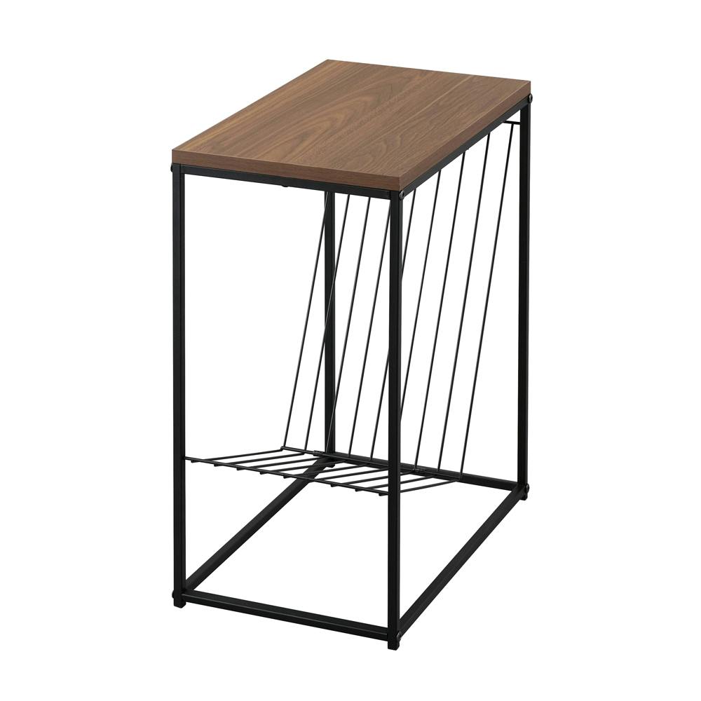 アイリスオーヤマ スチールフレームサイドテーブル SFST-247M ウォールナット 寝室 リビング テーブル 4967576662215 ローテーブル・センターテーブル
