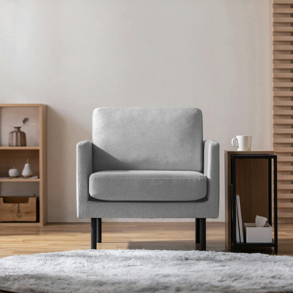 アイリスオーヤマ 1人掛けポケットコイルソファ PCS-1S ライトグレー