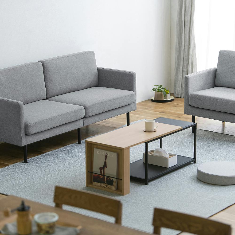 アイリスオーヤマ 1人掛けポケットコイルソファ PCS-1S ライトグレー