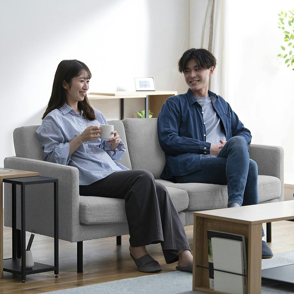アイリスオーヤマ　グレー　ソファ　3人掛け IRIS OHYAMA（アイリスオーヤマ） ソファ 3人掛け おしゃれ 北欧