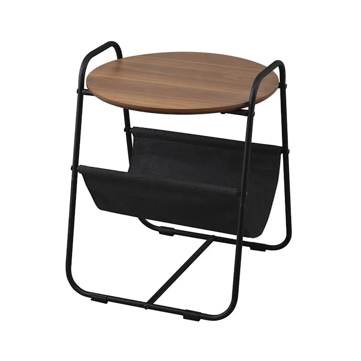 アイリスオーヤマ スチールフレームサイドテーブル SFST-400F ウォールナット 寝室 リビング テーブル 4967576665308【別送品】