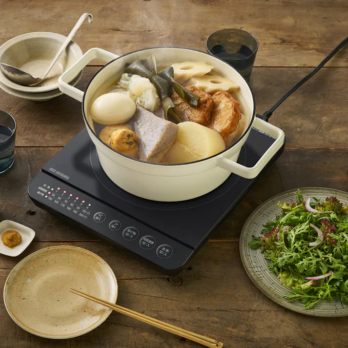 アイリスオーヤマ IHコンロ 1400W IHK-T391-B ブラック 保温 調理 IH調理器 4967576666329【別送品】