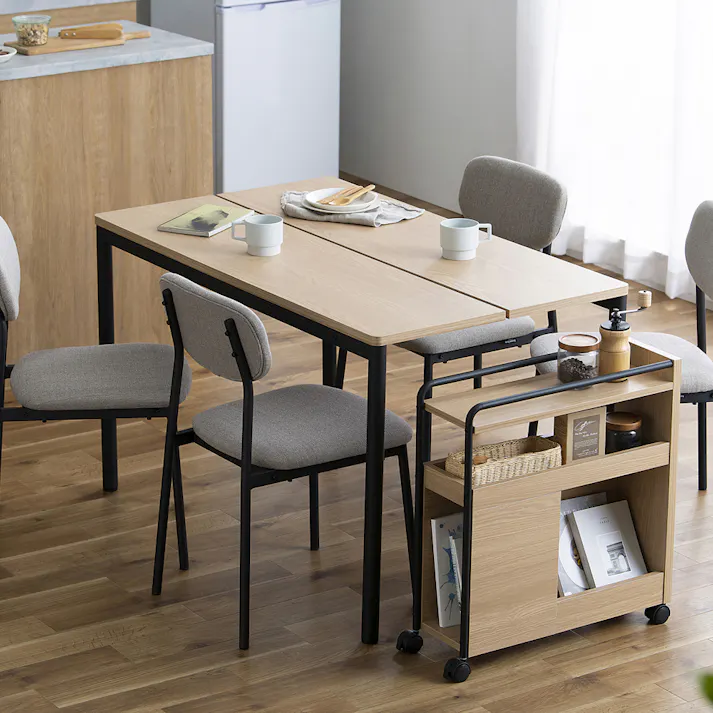 アイリスオーヤマ ダイニングワゴン DWG-196 ナチュラル キッチン ダイニング テーブル 4967576669696【別送品】