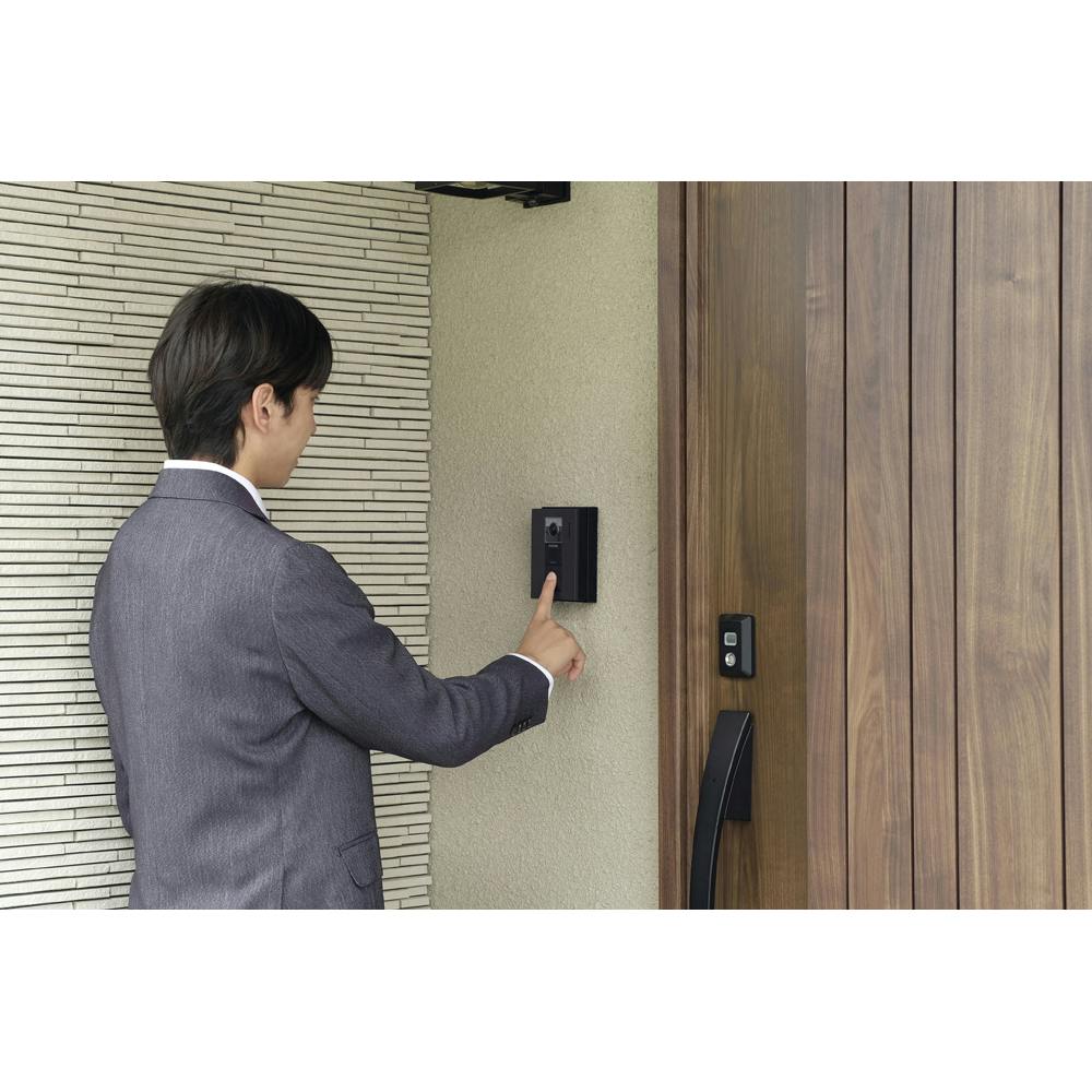 アイリスオーヤマ カメラ付玄関子機 TD-B70C-B ブラック 玄関