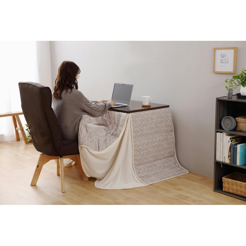 アイリスオーヤマ 回転ファブリックチェア FACN-K ブラウン 回転