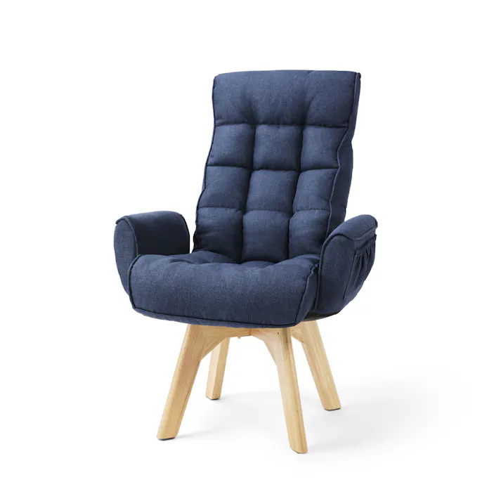 アイリスオーヤマ 回転ファブリックチェア FACN-KH ブルー 回転 チェア 椅子 イス 座椅子・クッション 4967576674546【別送品】