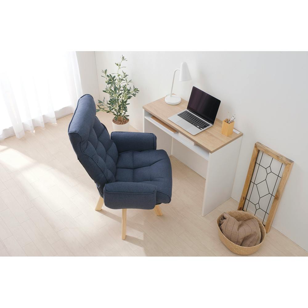 アイリスオーヤマ 回転ファブリックチェア FACN-KH ブルー 回転 チェア