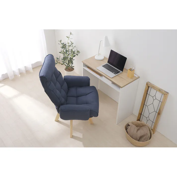 アイリスオーヤマ 回転ファブリックチェア FACN-KH ブルー 回転 チェア 椅子 イス 座椅子・クッション 4967576674546【別送品】