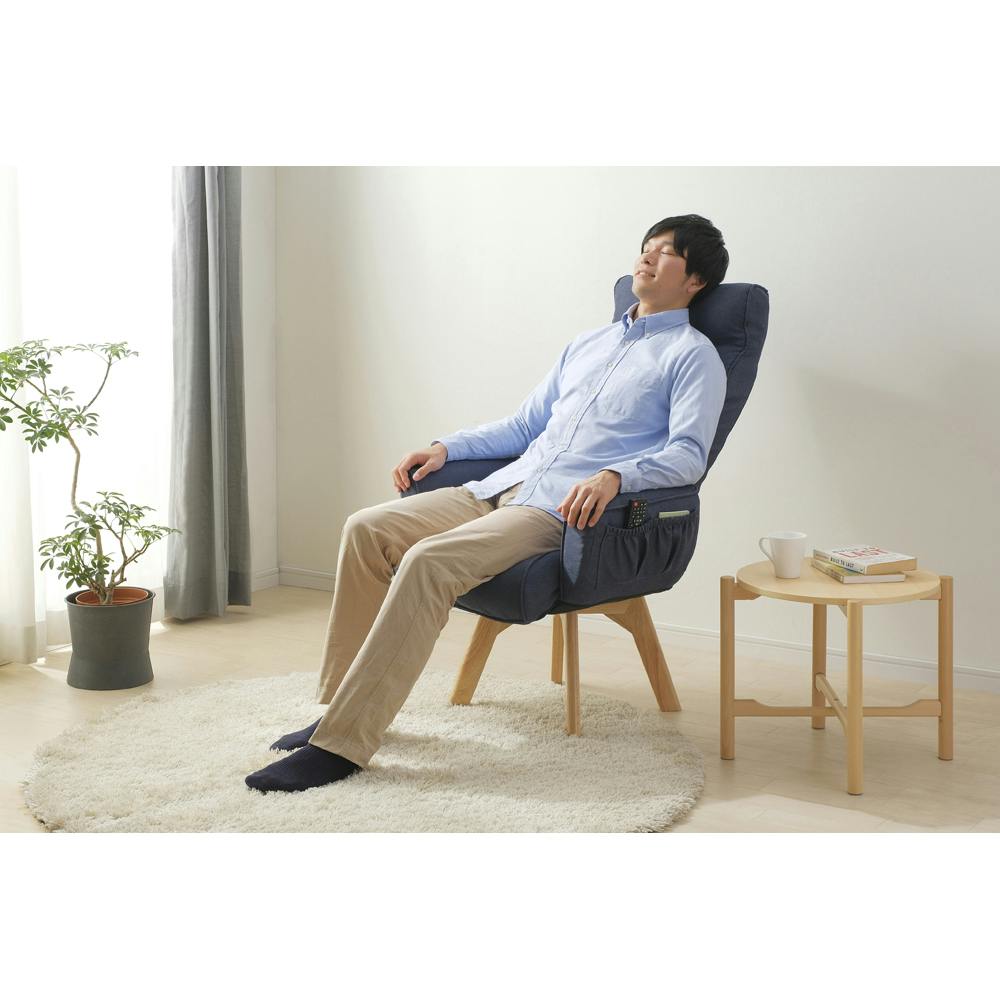 送料込】アイリスオーヤマ 回転ファブリックチェア 椅子　ネイビー FAC-KHB アイリスオーヤマ 回転ファブリックチェア ハイバック FACN-KHB ブルー