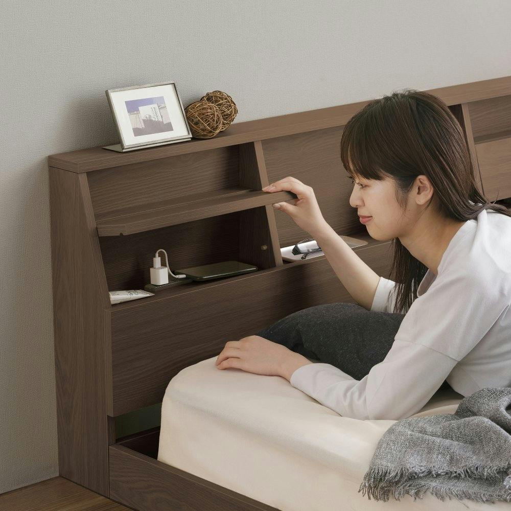 アイリスオーヤマ フロアベッド FBF-D ウォールナット 寝室 睡眠