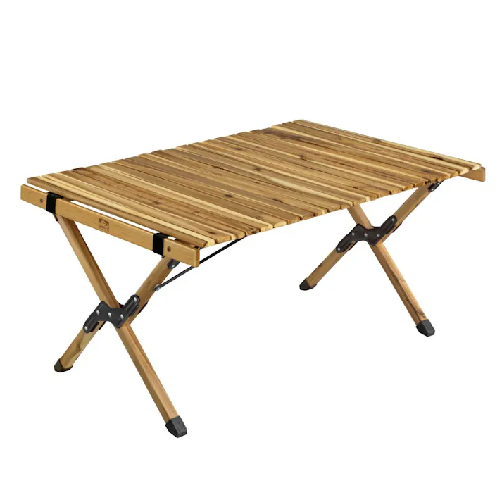 アイリスオーヤマ ウッドロールテーブル WRT-90 キャンプ バーベキュー レジャー用品 4967576677806【別送品】