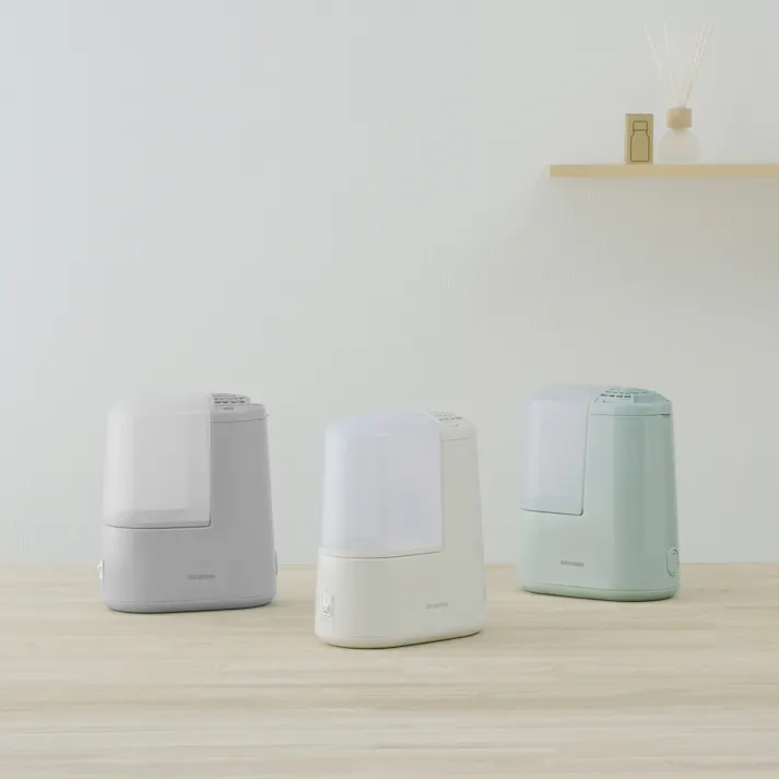 アイリスオーヤマ スチーム式加湿器 120ml AHM-H12B-G フォググリーン 喉 声 乾燥 加湿器 4967576679176【別送品】