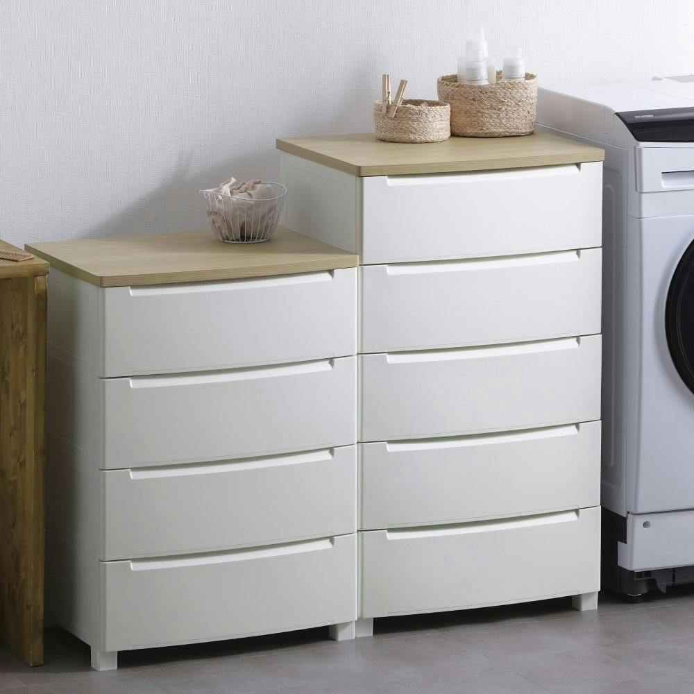 アイリスオーヤマ ウッドトップノックダウンチェスト KDMG-564WT