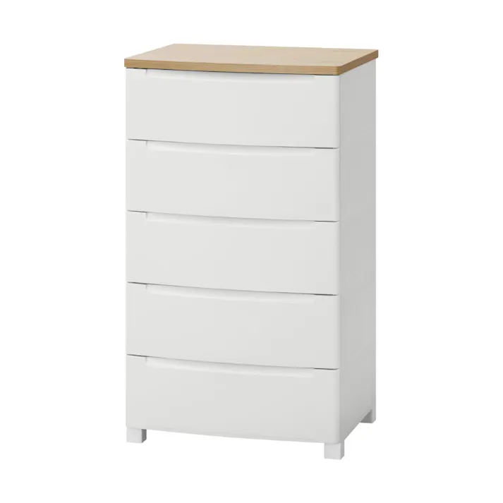 アイリスオーヤマ ウッドトップノックダウンチェスト KDMG-565WT ホワイト リビング 衣類 収納 クローゼット 押入れ ワイド多段式収納 4967576679329【別送品】