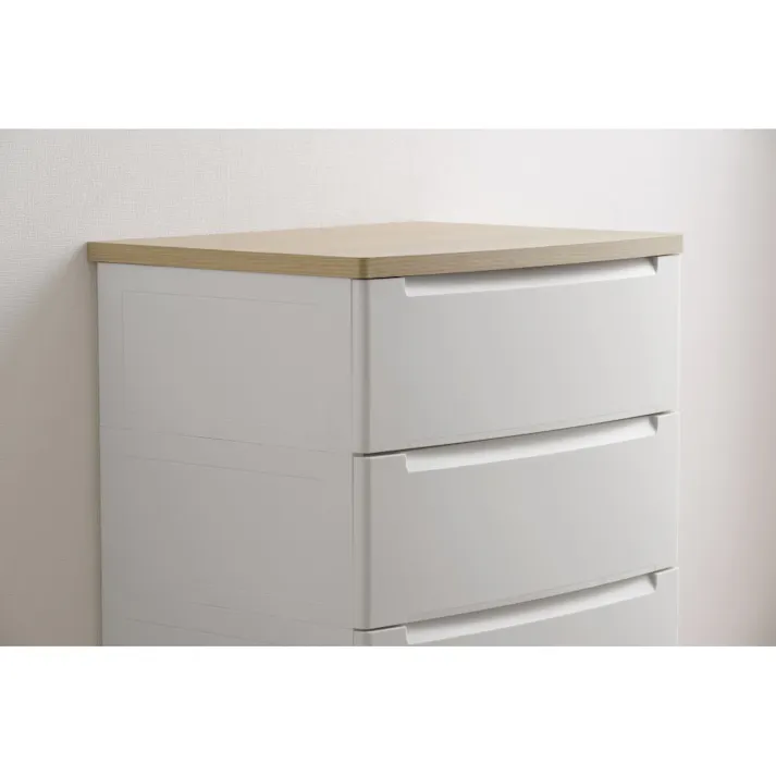 アイリスオーヤマ ウッドトップノックダウンチェスト KDMG-565WT ホワイト リビング 衣類 収納 クローゼット 押入れ ワイド多段式収納 4967576679329【別送品】