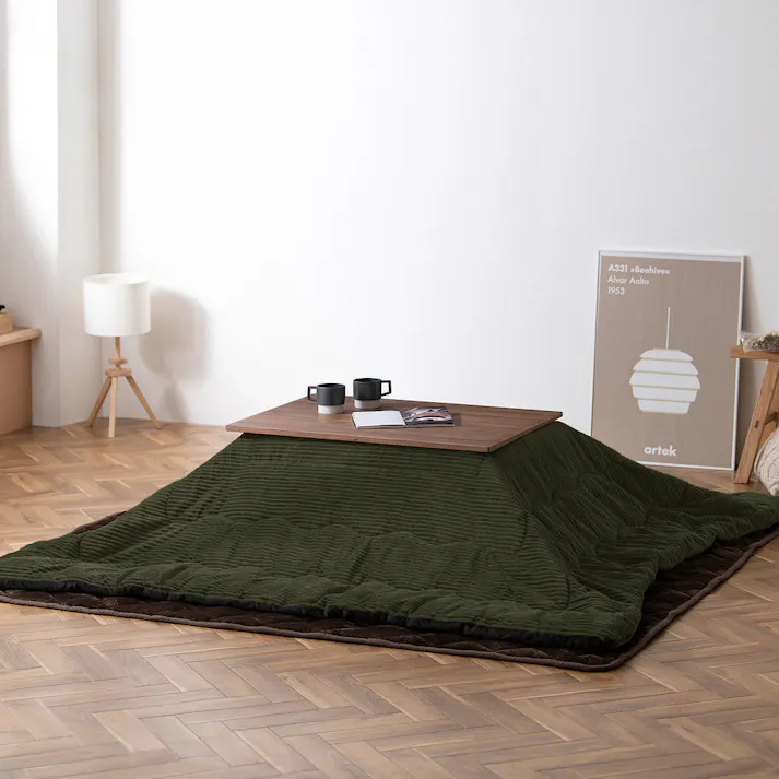 アイリスオーヤマ こたつ掛け布団 KKB-C1919 カーキ/ダークグレー こたつ布団 あったか こたつ 炬燵 4967576679398【別送品】