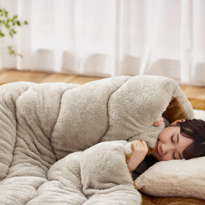 アイリスオーヤマ こたつ掛け布団 KKB-R1919 マスタード/ライトブラウン こたつ布団 あったか こたつ 炬燵 4967576680059【別送品】