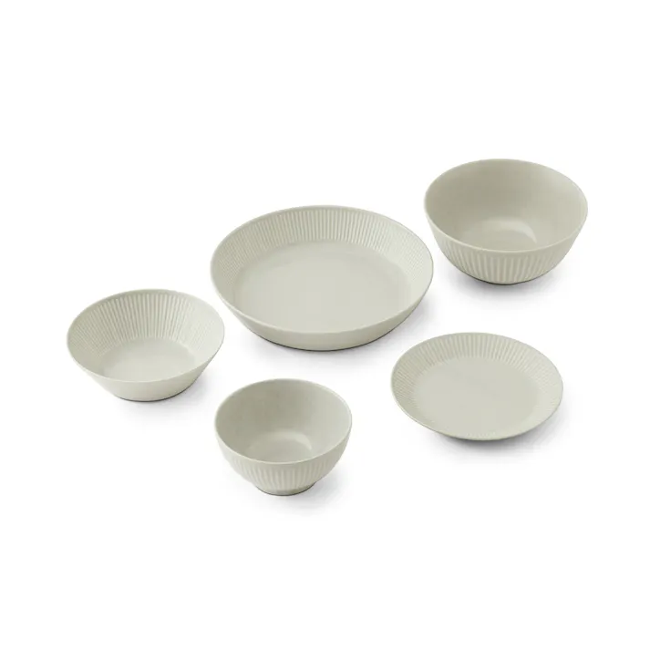 アイリスオーヤマ 食器 5点セット MNW-5S グレー 食器 家族 キッチン用品 4967576680325【別送品】