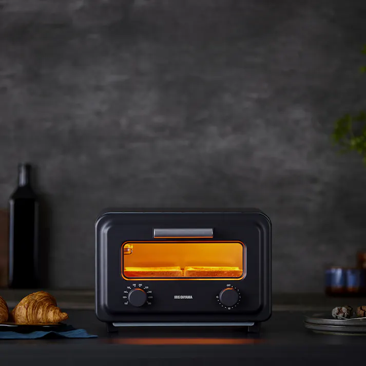 アイリスオーヤマ スチームオーブントースター2枚焼き SOT-201-B ブラック 調理家電 キッチン トースター 4967576680585【別送品】