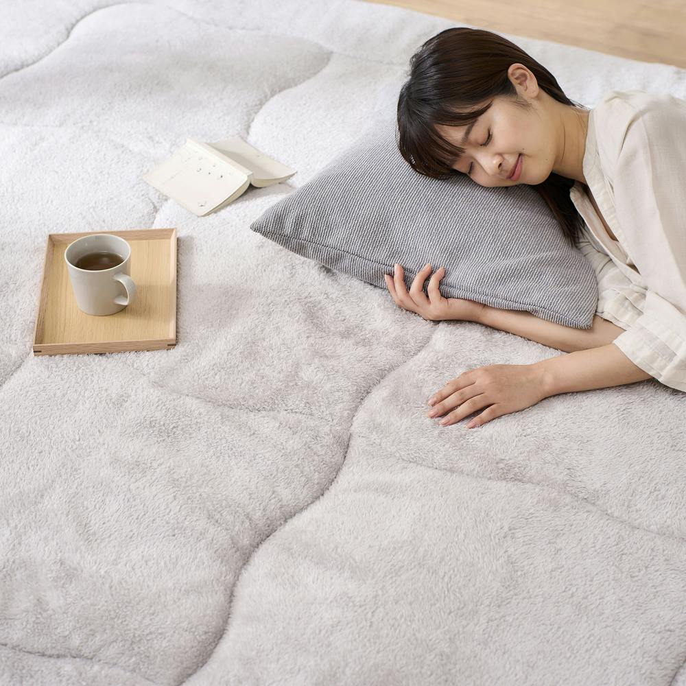 アイリスオーヤマ ぽかぽか5層ラグ ORG-PK1824 グレー マット ラグ