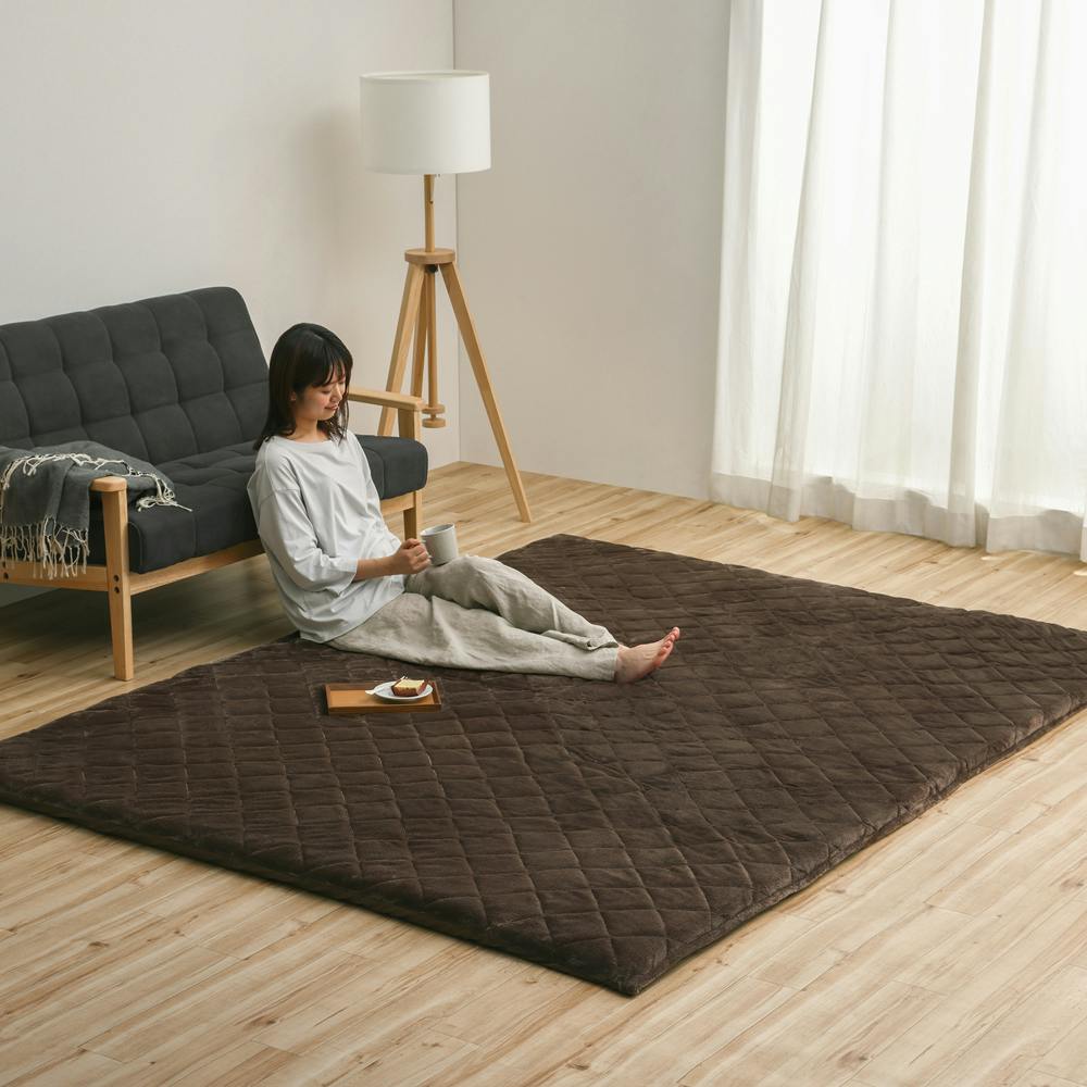 じ*ず様 【超希少】Kifaru 8Man Tipi （コヨーテブラウン） アイリスオーヤマ ふっくらボリュームごろ寝ラグ ORG-V1824 ブラウン