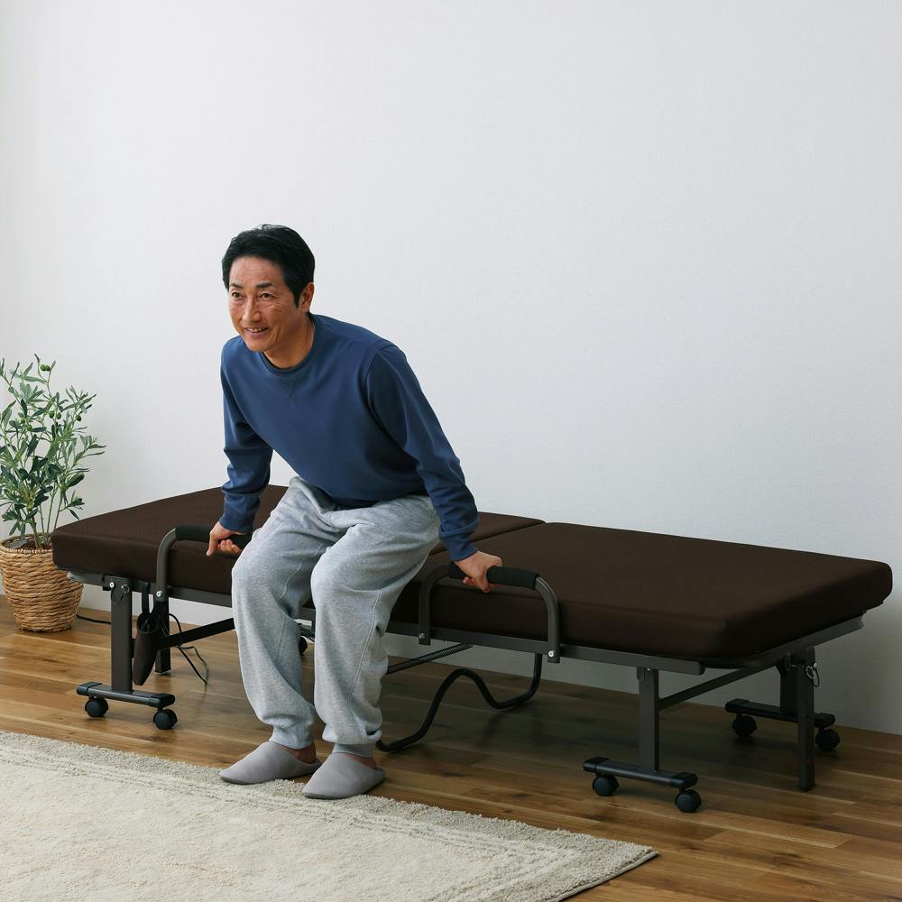 アイリスオーヤマ 折りたたみ電動リクライニングベッド OTBSS