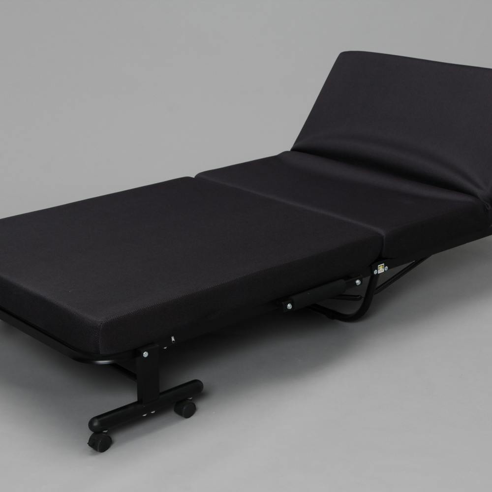 アイリスオーヤマ 折りたたみベッド OTBSS-KR ブラック 寝室