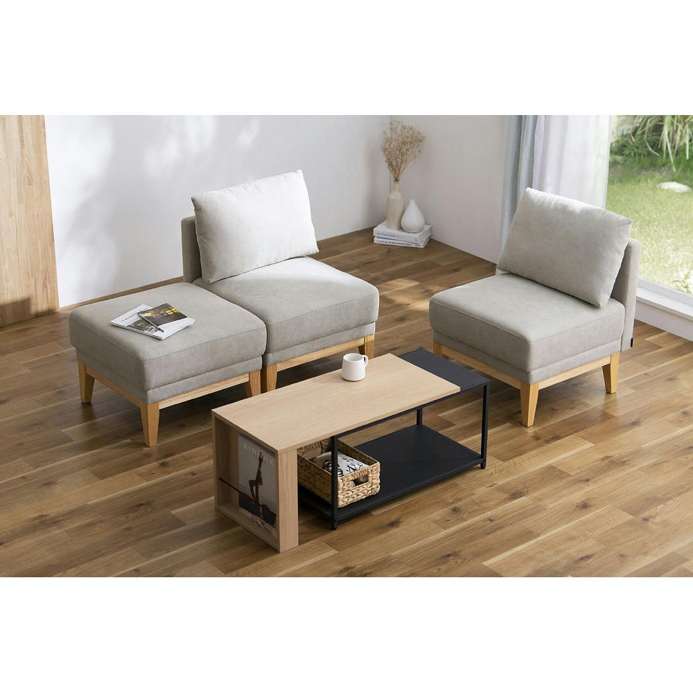 アイリスオーヤマ オットマン UNS-OT ライトグレー 足置き 家具