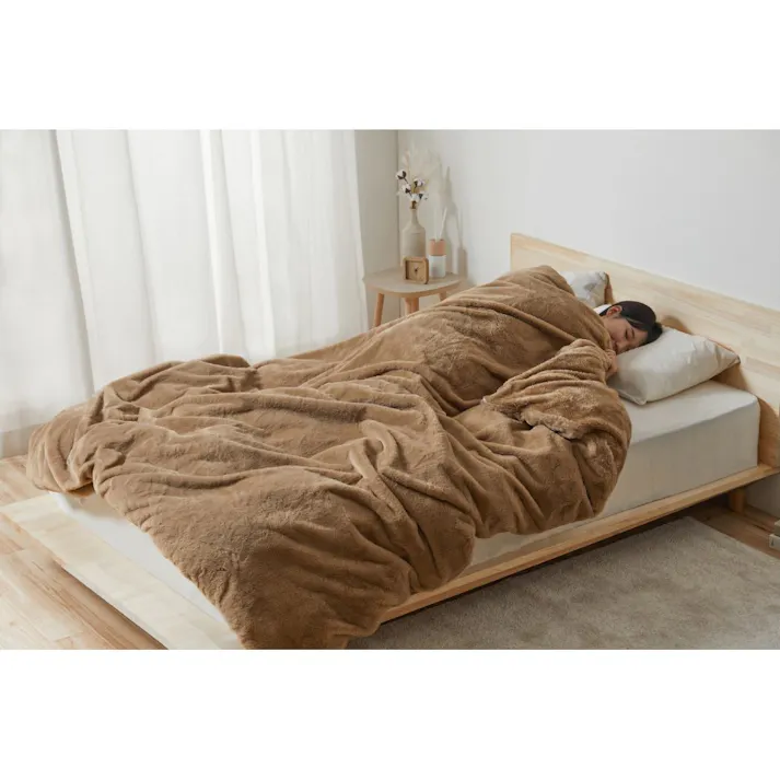 アイリスオーヤマ 布団カバーにもなる毛布 M-FC-SL ブラウン 毛布 布団 4967576684729【別送品】