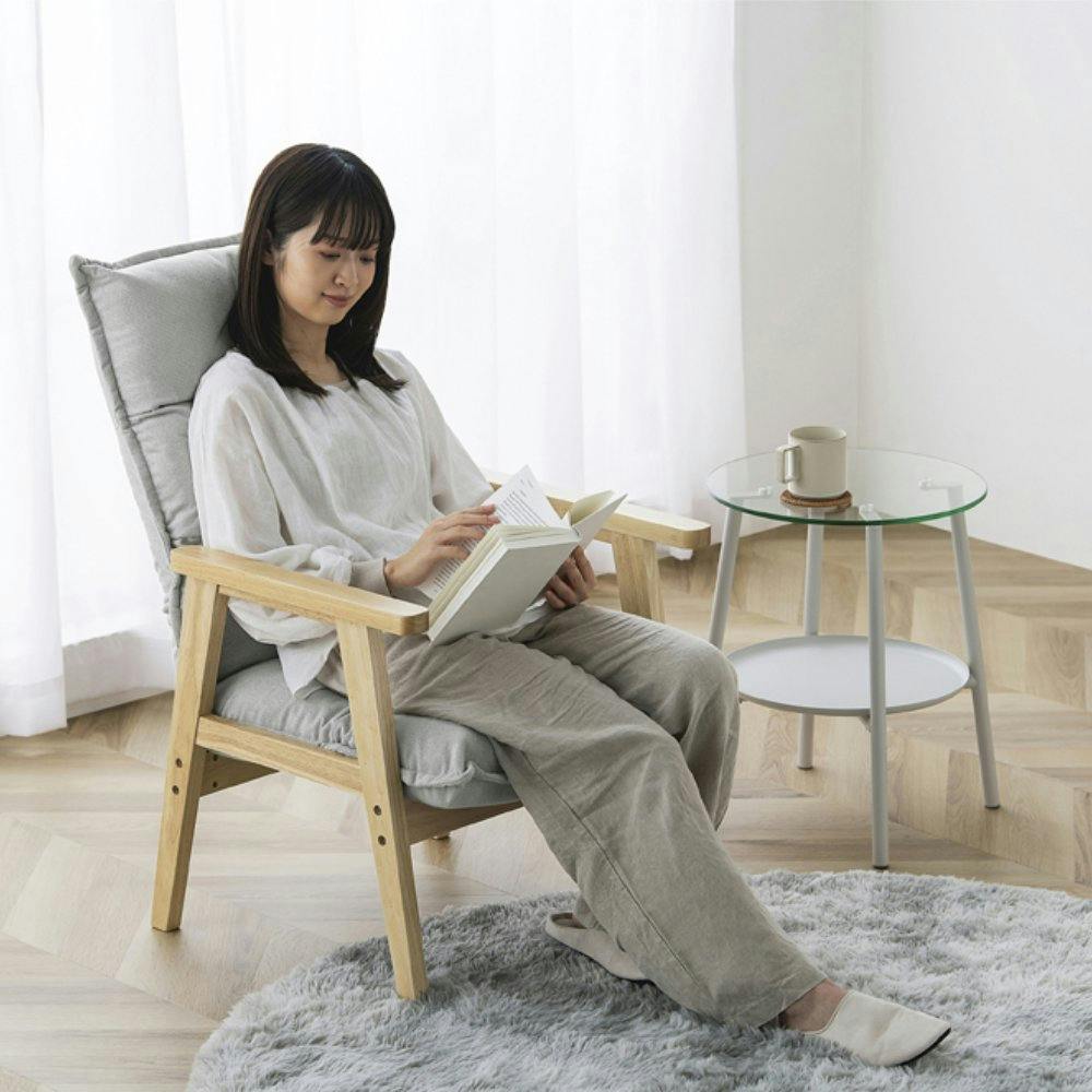 アイリスオーヤマ 1人掛けハイバックソファ LHB-1S グレー