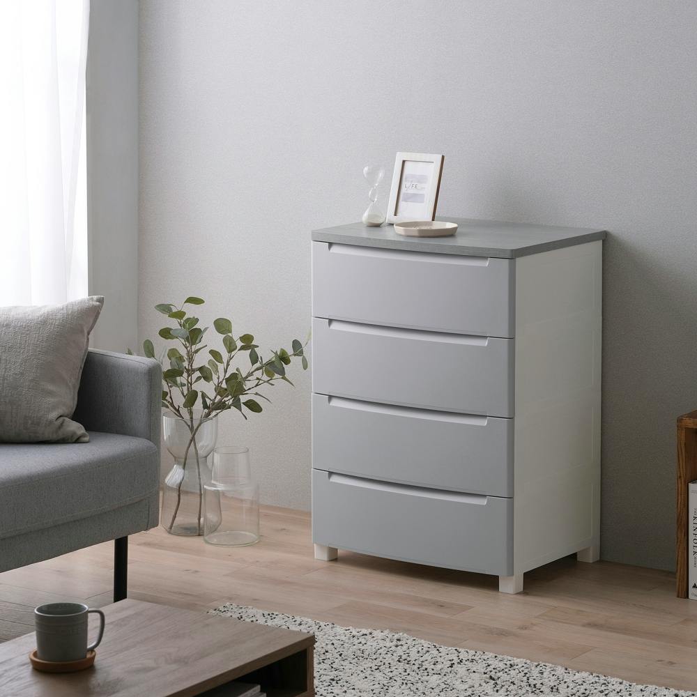 アイリスオーヤマ ウッドトップノックダウンチェスト KDMG-564WT