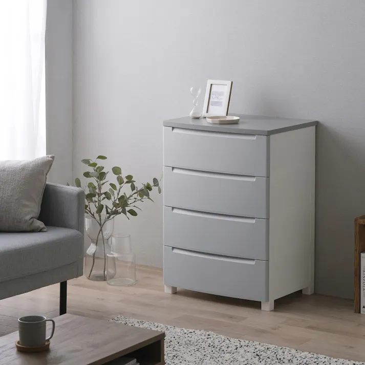 アイリスオーヤマ ウッドトップノックダウンチェスト KDMG-564WT ライトグレー リビング 衣類 収納 クローゼット 押入れ ワイド多段式収納 4967576690140【別送品】