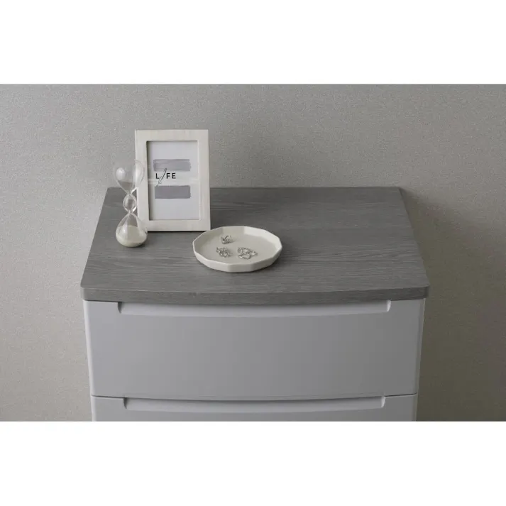 アイリスオーヤマ ウッドトップノックダウンチェスト KDMG-564WT ライトグレー リビング 衣類 収納 クローゼット 押入れ ワイド多段式収納 4967576690140【別送品】