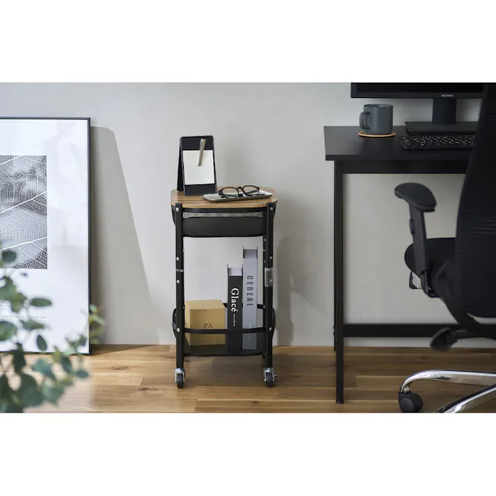 アイリスオーヤマ マルチワゴン 角型2段 MUW-S2 ブラック 収納 片付け キッチン 4967576691772【別送品】