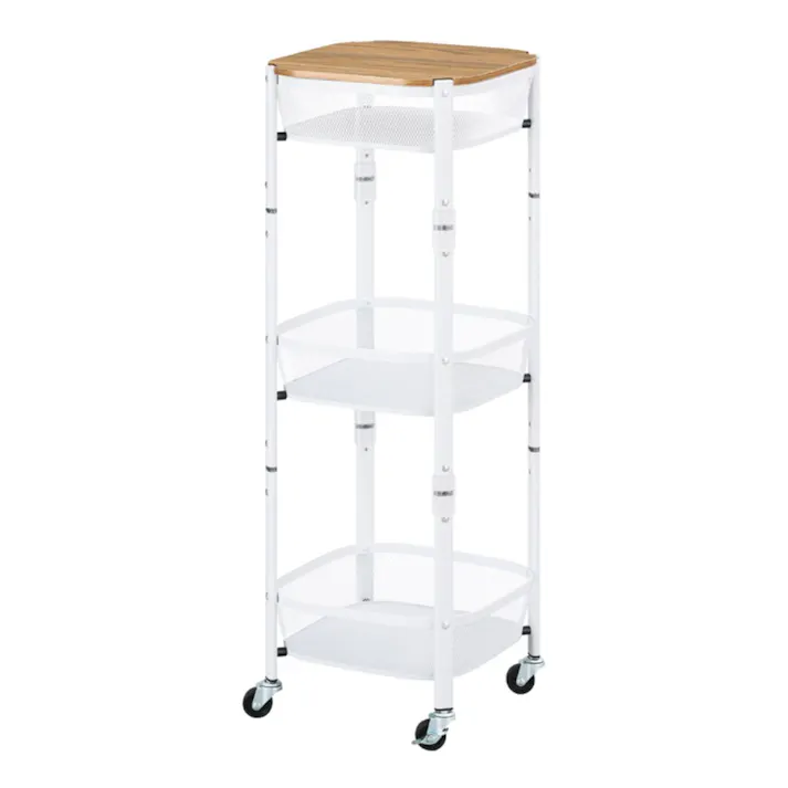 アイリスオーヤマ マルチワゴン 角型3段 MUW-S3 ホワイト 収納 片付け キッチン 4967576691789【別送品】