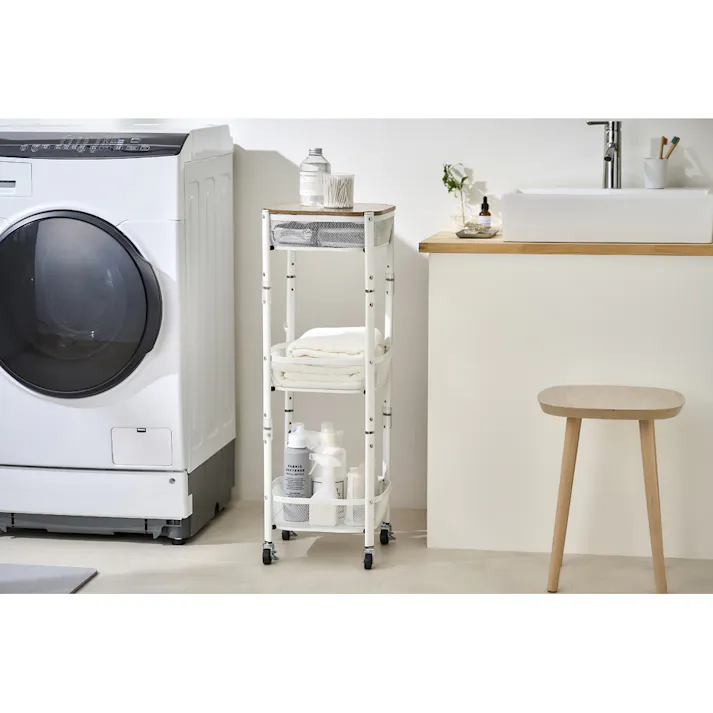 アイリスオーヤマ マルチワゴン 角型3段 MUW-S3 ホワイト 収納 片付け キッチン 4967576691789【別送品】