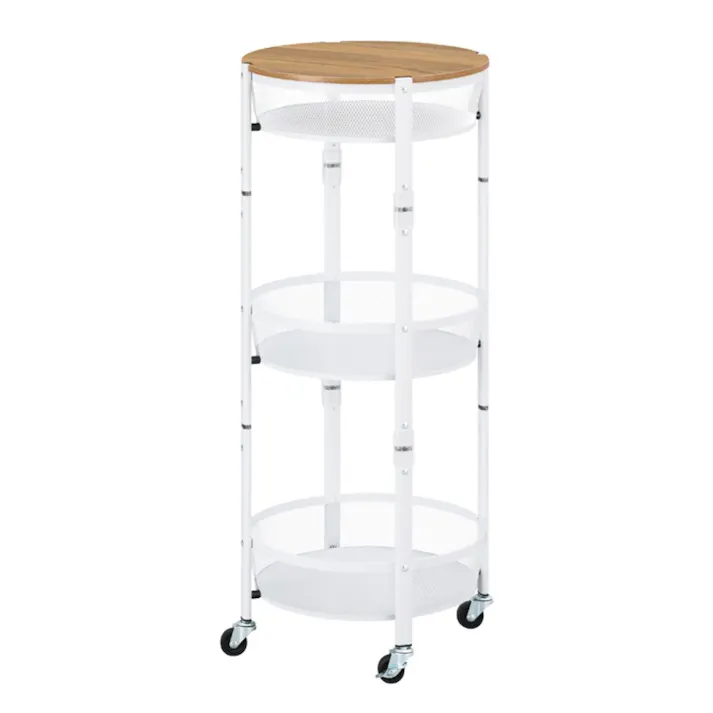 アイリスオーヤマ マルチワゴン 丸型3段 MUW-R3 ホワイト 収納 片付け キッチン 4967576691826【別送品】