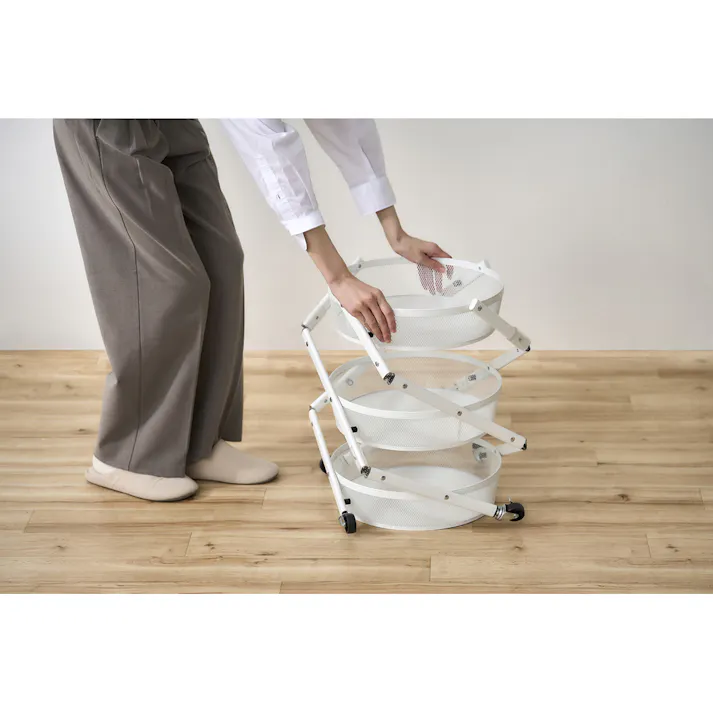 アイリスオーヤマ マルチワゴン 丸型3段 MUW-R3 ホワイト 収納 片付け キッチン 4967576691826【別送品】