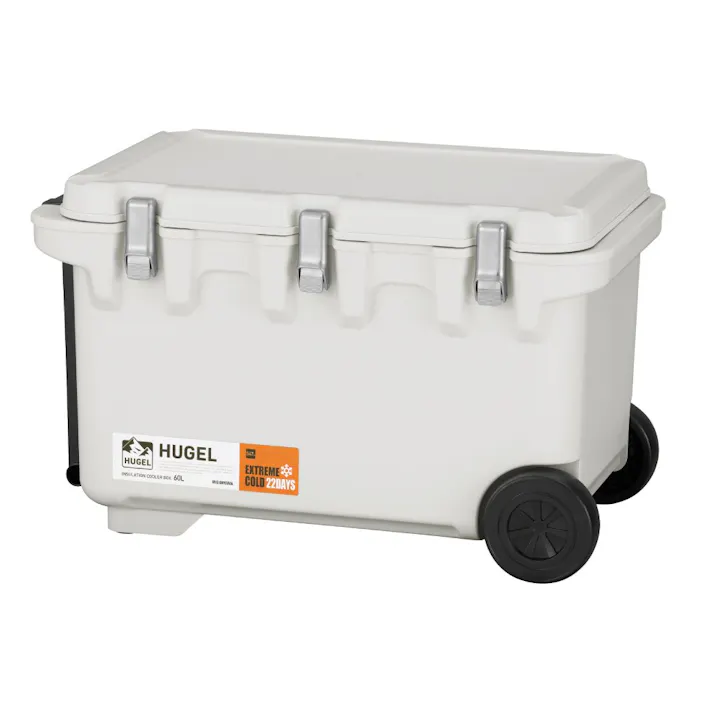 アイリスオーヤマ HUGEL 真空断熱クーラーボックス 60L VITC-60 ホワイトアッシュ キャンプ 釣り クーラーボックス 4967576692779【別送品】