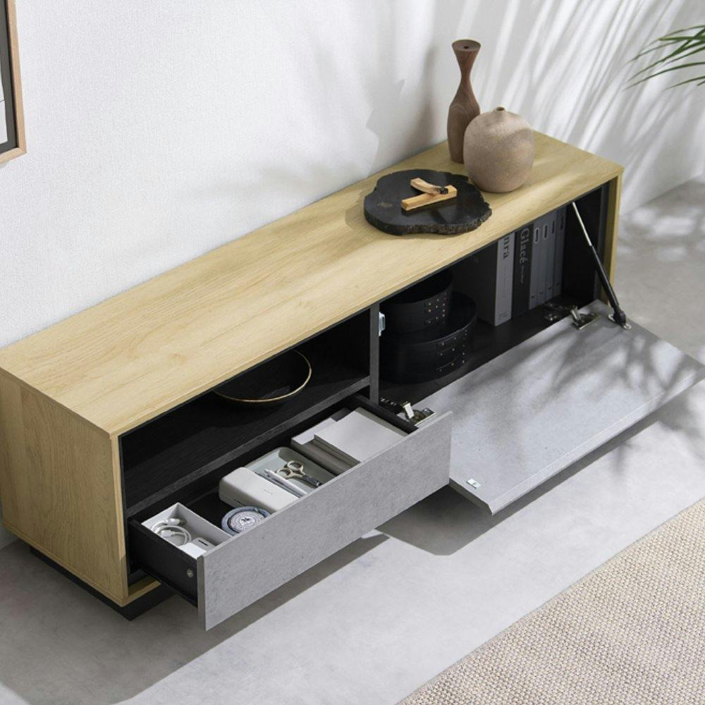 アイリスオーヤマ AVボード ABM-1195 ナチュラル/モルタル 収納