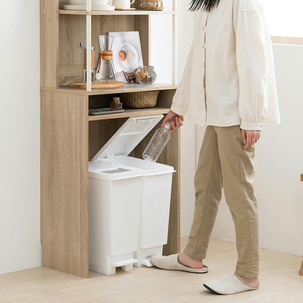 アイリスオーヤマ ゴミ箱上ラック GUR-595H ライトナチュラル